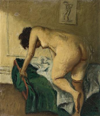 RAPHAEL SOYER (1899-1987) Model Removing her Stockings.